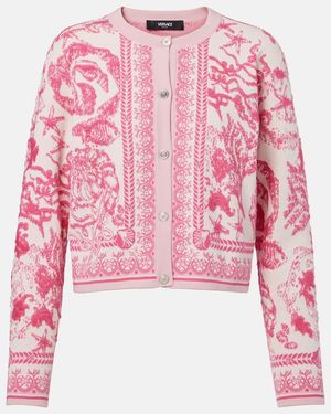 Versace Cardigan Underwater Barocco Aus Jacquard - Pink