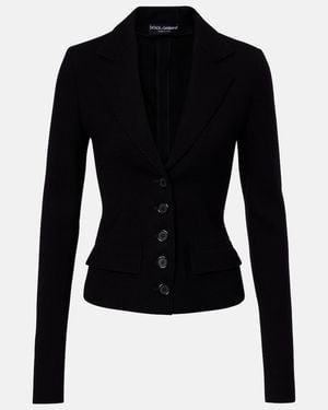 Dolce & Gabbana Wool-Blend Canvas Jacket - Black