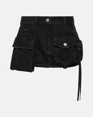 The Attico Fay Low-rise Denim Miniskirt - Black