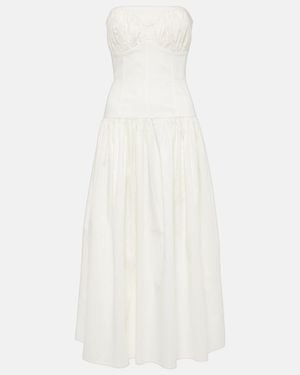 TOVE Lauryn Strapless Cotton-Blend Midi Dress - White