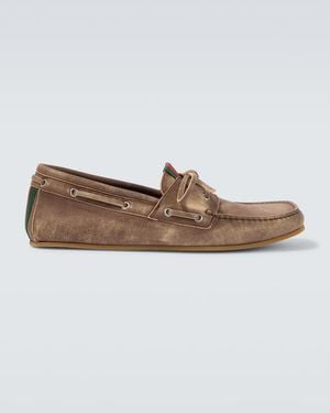Gucci Mocassini Web Stripe - Bianco