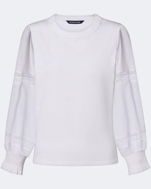 Veronica Beard Bellamie Lace-Trimmed Cotton-Blend Top - White