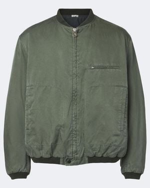 A.PRESSE Bomberjacke Aus Seide Und Baumwolle - Grün