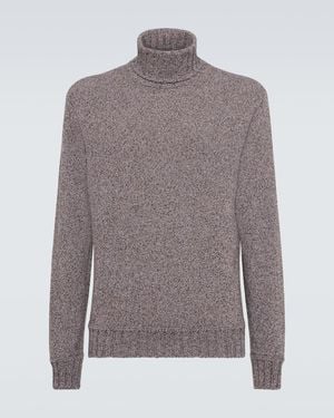 ZEGNA Cashmere Turtleneck Top - Grey