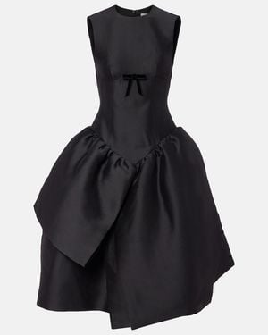 ShuShu/Tong Bow-Detail Midi Dress - Black