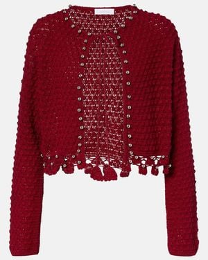 Rabanne Cardigan Aus Haekelstrick - Rot