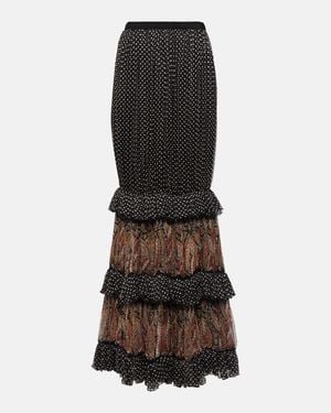 Etro Printed Silk Maxi Skirt - Black