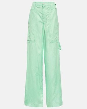 Stella McCartney High-Rise Wide-Leg Trousers - Green