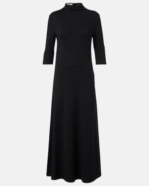 Vince Knitted Jersey Midi Dress - Black