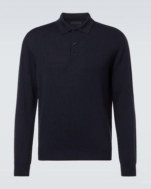 Saman Amel Polopullover Allen Aus Wolle - Blau