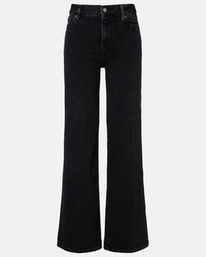 FRAME Le Slim Palazzo High-Rise Wide-Leg Jeans - Black