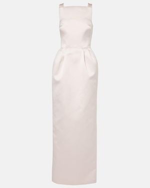 Safiyaa Trecchi Embellished Satin Gown - White