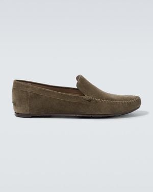 Manolo Blahnik Alder Suede Loafers - Green
