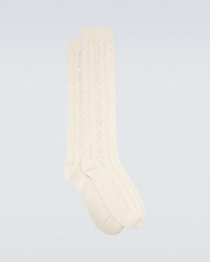 Valentino Pointelle Cotton Socks - White