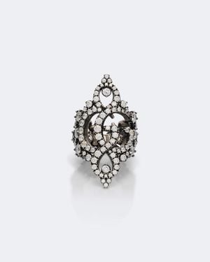 Gucci Gg Marmont Embellished Ring - White