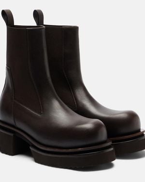 Rick Owens Beatle 60 Leather Platform Chelsea Boots - Black