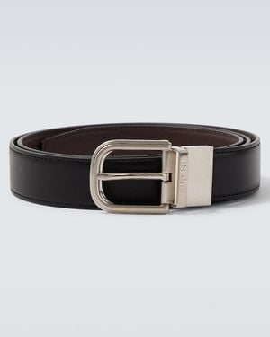 Lardini Logo Leather Belt - Black