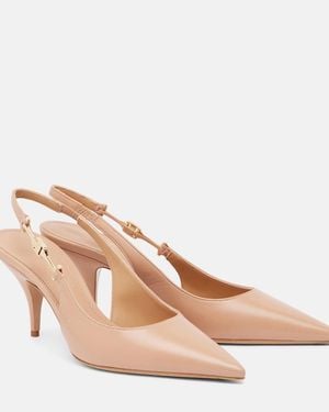 Ferragamo Tally 70 Leather Slingback Court Shoes - Natural