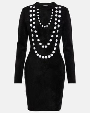 Alaïa Jacquard Wool-Blend Minidress - Black