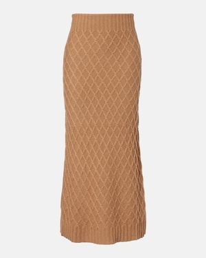 Max Mara Po Knitted Camel Hair Maxi Skirt - Brown