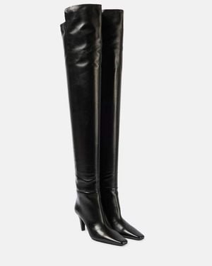 Saint Laurent Jill 75 Leather Over-The-Knee Boots - Black