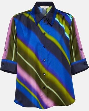 Dorothee Schumacher Striped Silk Twill Blouse - Blue