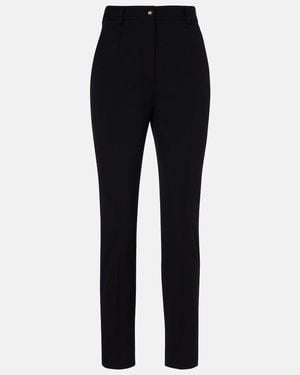 Dolce & Gabbana Wool-Blend Slim Trousers - Black