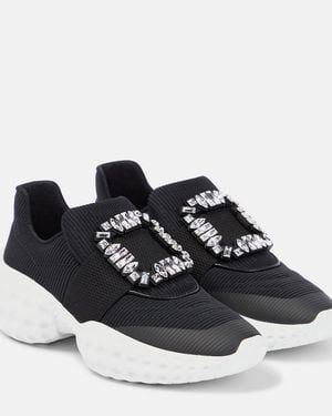 Roger Vivier Viv' Run Embellished Sneakers - Black