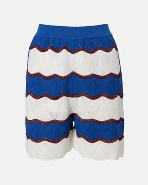 La DoubleJ Hang Ten Cotton-Blend Shorts - Blue