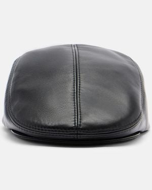 Ruslan Baginskiy Leather Newsboy Cap - Gray