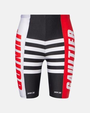 Jean Paul Gaultier Logo Printed Biker Shorts - Red