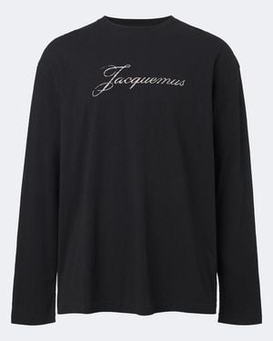 Jacquemus Logo Cotton And Hemp Jersey T-Shirt - Black