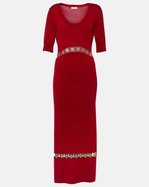 Rabanne Wool-Blend Maxi Dress - Red