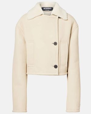 Jacquemus The Marino Double-Breasted Shearling Jacket - Natural