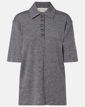 Rohe Wool Polo Shirt - Grey