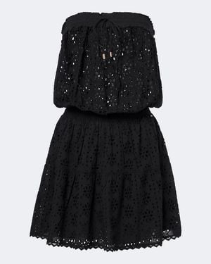 Melissa Odabash Colette Broderie Anglaise Cotton Minidress - Black