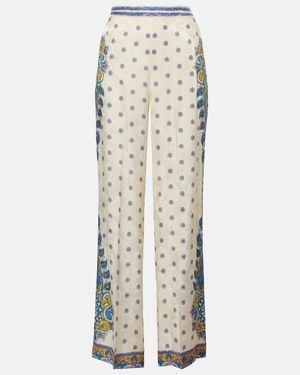 Etro Pants With Medallion Motif - Natural