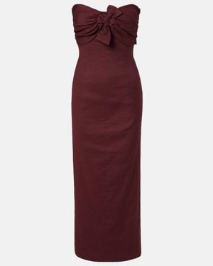 TOVE Rahel Linen And Cotton-Blend Maxi Dress - Purple