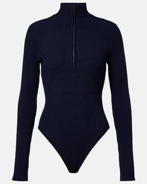 CORDOVA Butte Ribbed-Knit Wool Ski Bodysuit - Blue