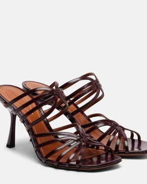 Zimmermann Aura 85 Patent Leather Mules - Brown