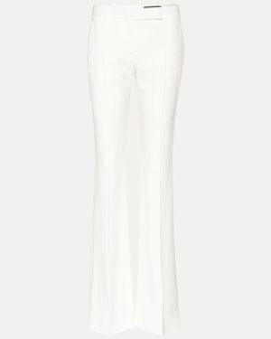 McQueen Flared Mid-rise Crepe Trousers - White