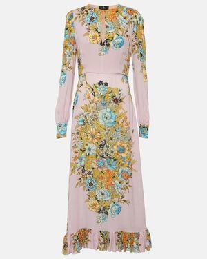 Etro Floral Minidress - Metallic