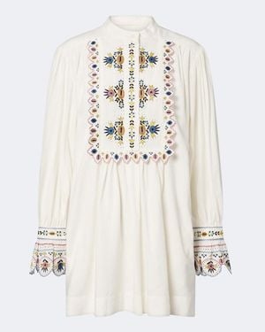 Isabel Marant Merva Embroidered Minidress - Natural