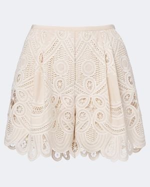 Elie Saab Short En Macrame - Neutre