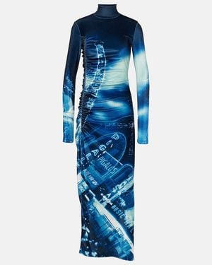 Jean Paul Gaultier Pigalle Gathered Velvet Dress - Blue