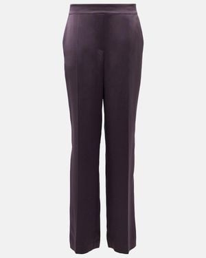 JOSEPH Tova High-Rise Silk Satin Wide-Leg Pants - Purple