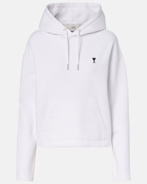 Ami Paris Sweatshirt Ami De Cour Aus Baumwoll-Jersey - Weiß