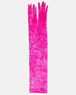 Versace Guantes de terciopelo - Rosa