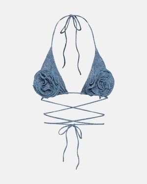 Magda Butrym Verziertes Bikini-Oberteil - Blau