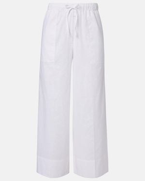 TOTEME Cotton And Linen Wide-Leg Pants - White